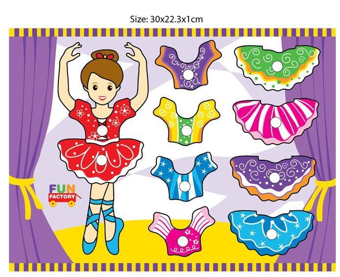 Fun Factory - Peg Puzzle - Ballerina - Timbertime Toys