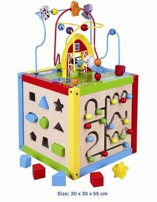 Viga - Wooden 5 in 1 Activity Cube