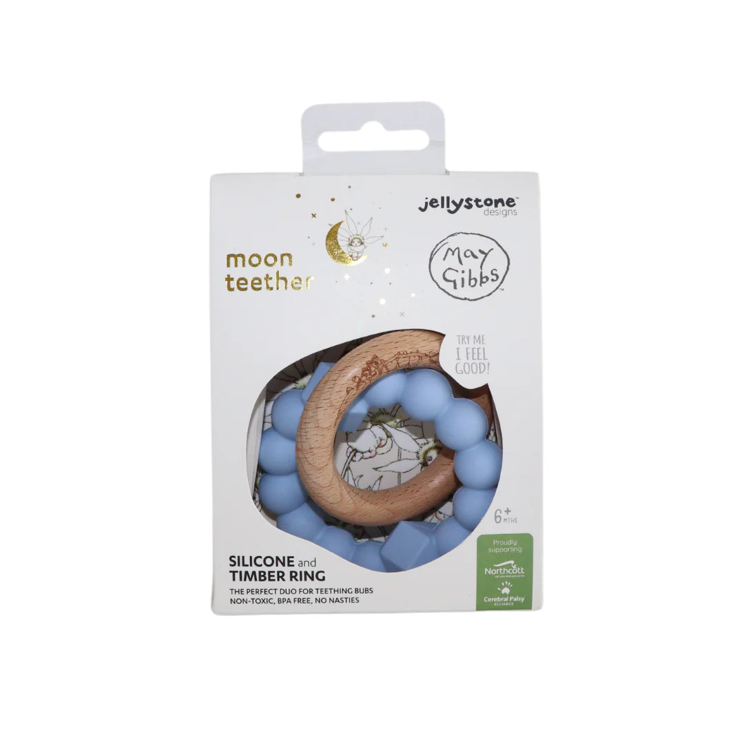 May Gibbs Moon Teether - Blue