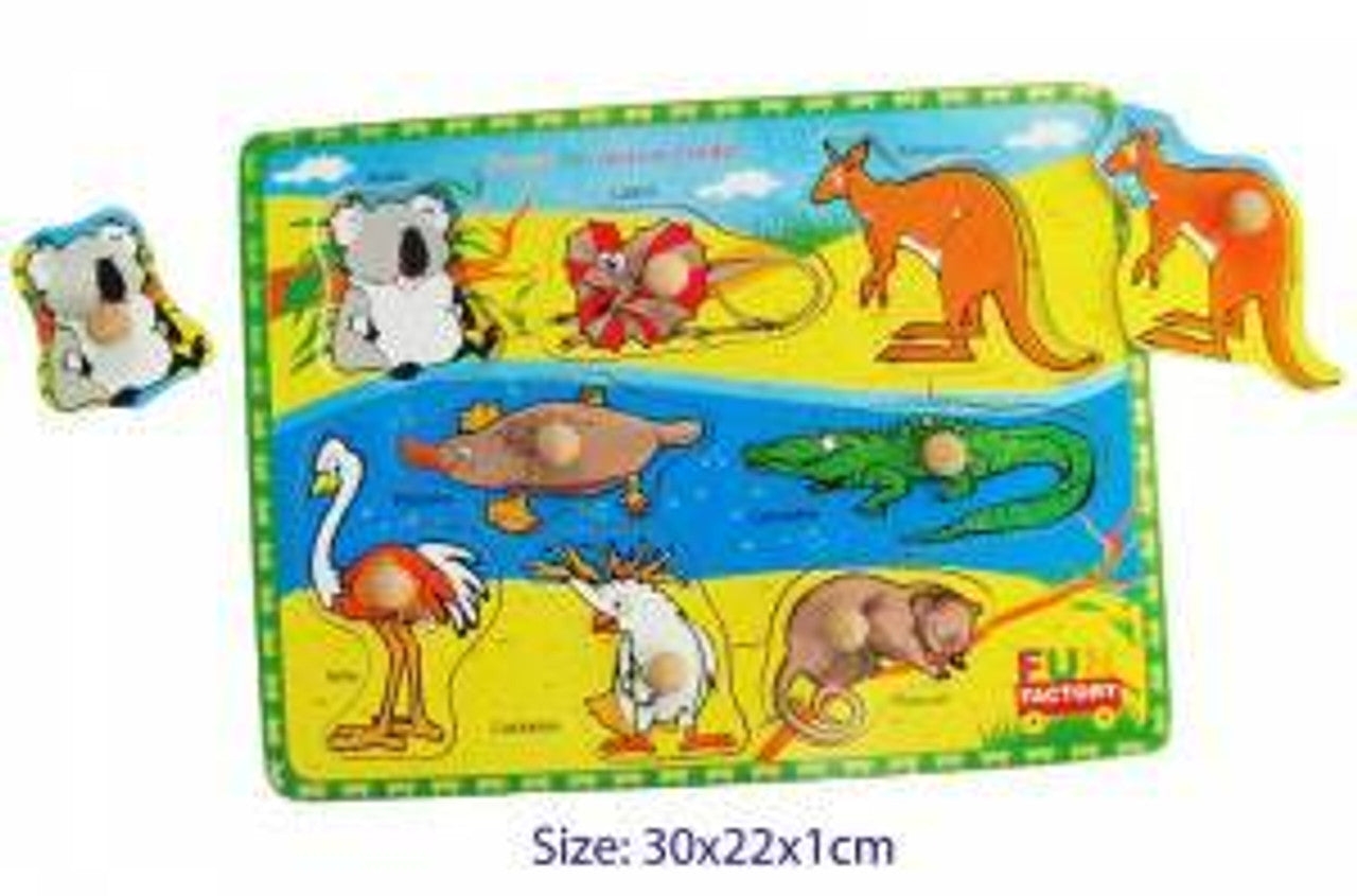 Fun Factory - Peg Puzzle - Australian Animals - Timbertime Toys