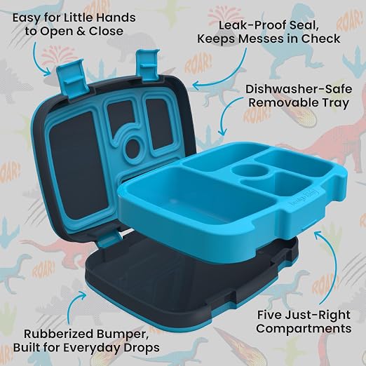 Bentgo Kids Durable & Leak-Proof Children's Lunch Box - Dinosaur Design