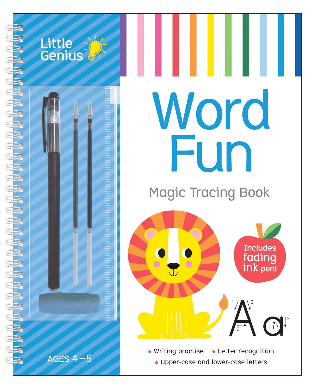 Little Genius Educational Workbook - Word Fun Magic Tracing Book with Marker