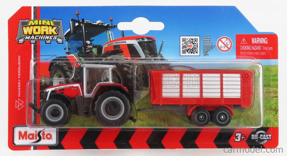 Maisto - Mini work machines - Massey Ferguson with trailer