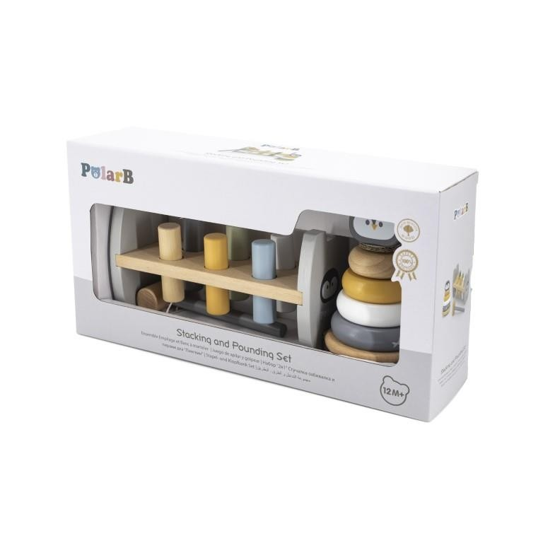 PolarB - Wooden Stacking and Pounding Gift Set