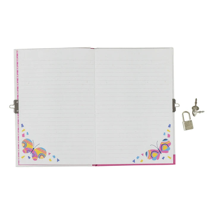 Tiger Tribe Children's Lockable Diary Butterfly Design