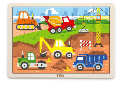 Viga - Wooden 24 piece Construction Puzzle