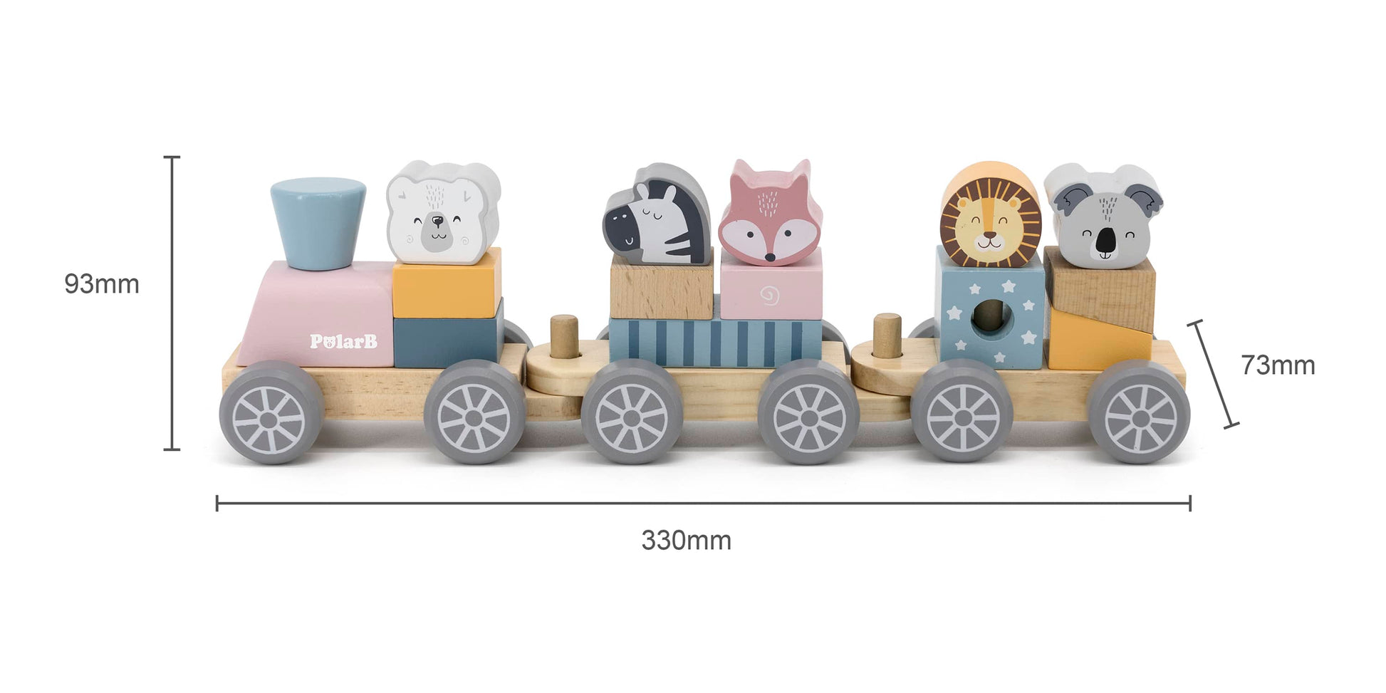 PolarB -  Wooden Stacking Train pull along - Timbertime Toys