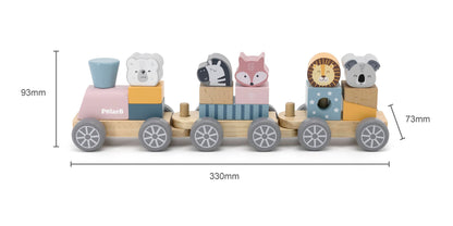 PolarB -  Wooden Stacking Train pull along - Timbertime Toys