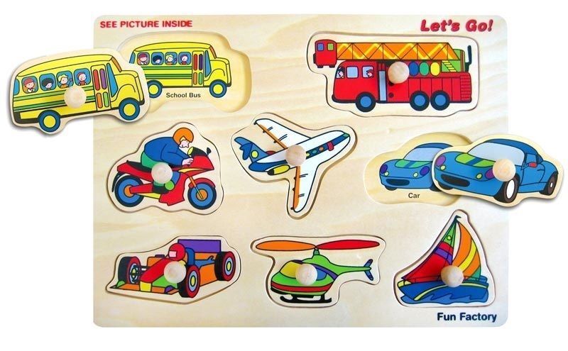 Fun Factory - Peg Puzzle - Transport - Timbertime Toys