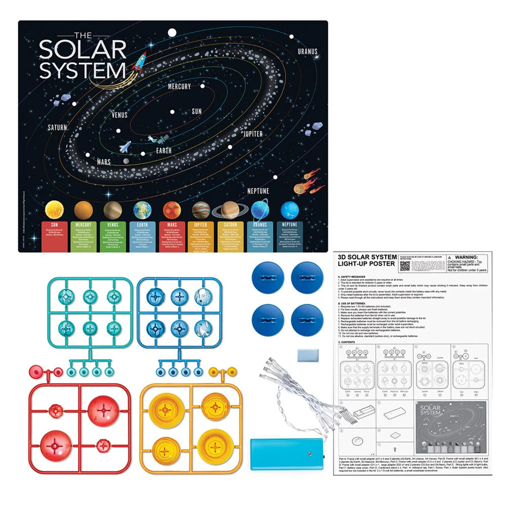 4M - kidzlabs - 3D Solar System Light Up Poster - Timbertime Toys