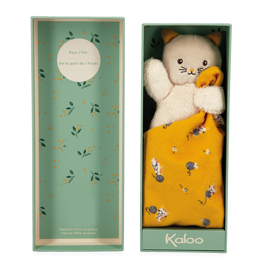 Kaloo -Carre Doudou Cat Yellow Comforter
