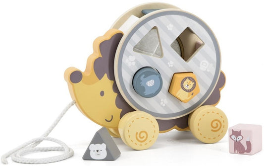 PolarB - Hedgehog With Sorting Wheel pull along - Timbertime Toys