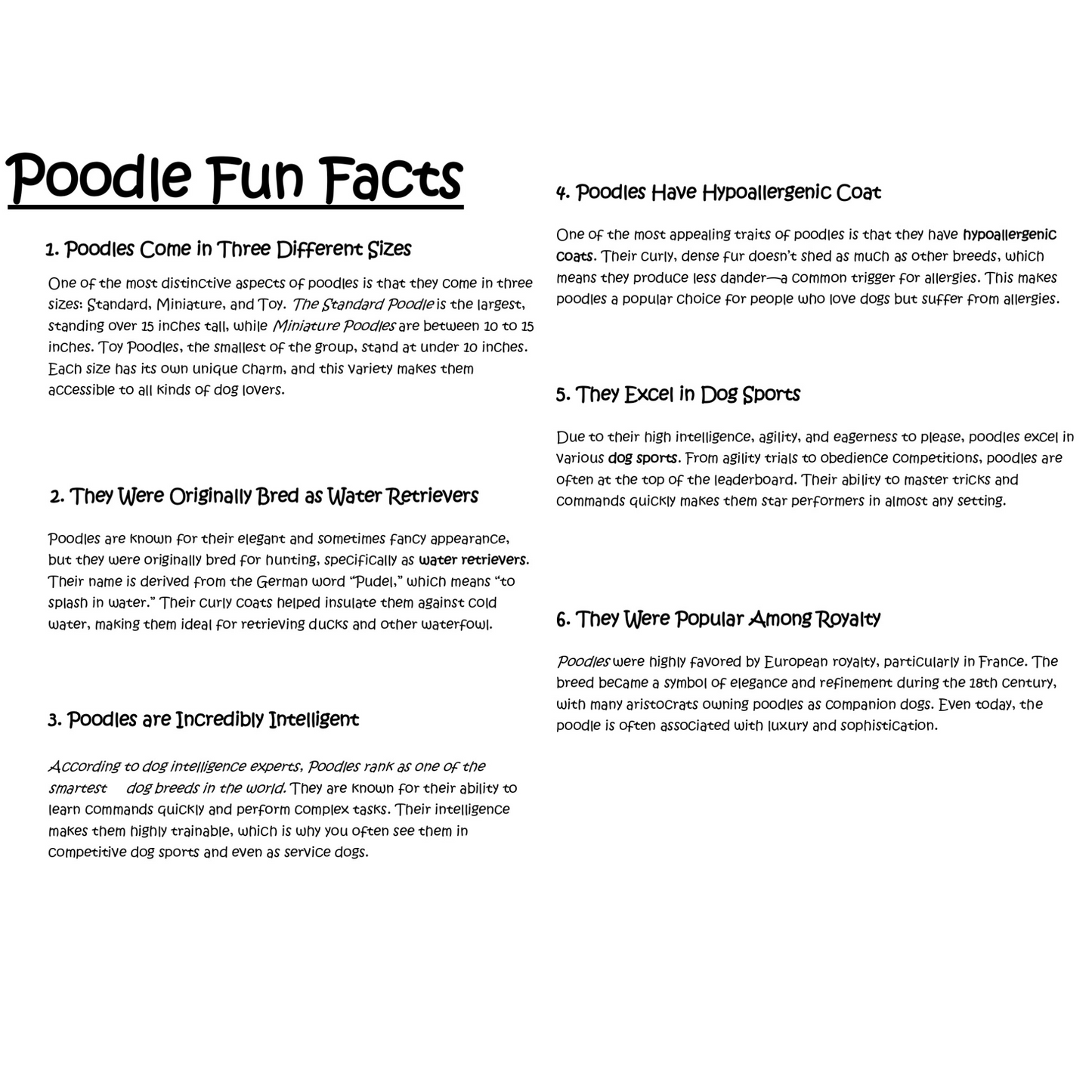 Sleepy Tails - Poodle - Sleeping