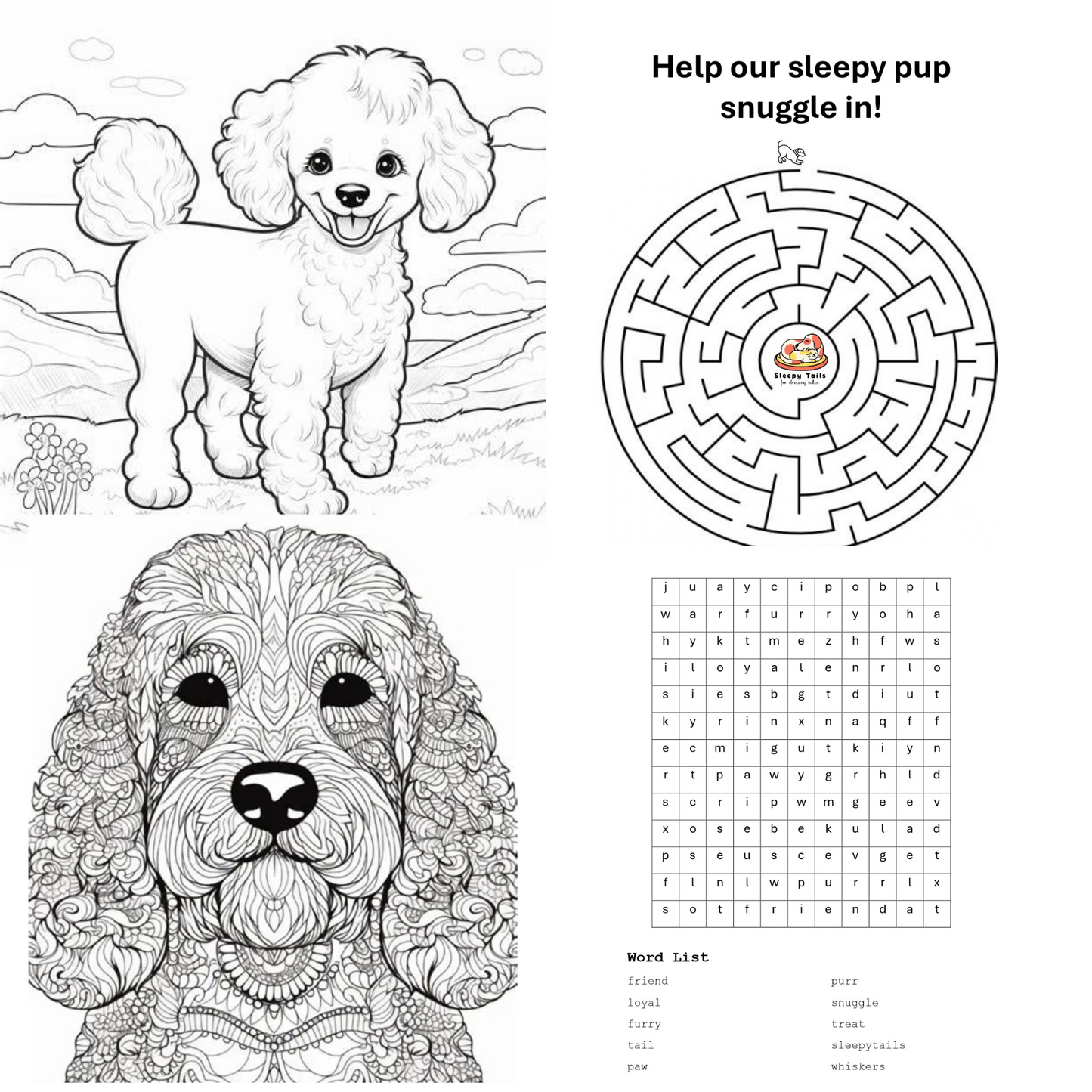 Sleepy Tails - Poodle - Sleeping