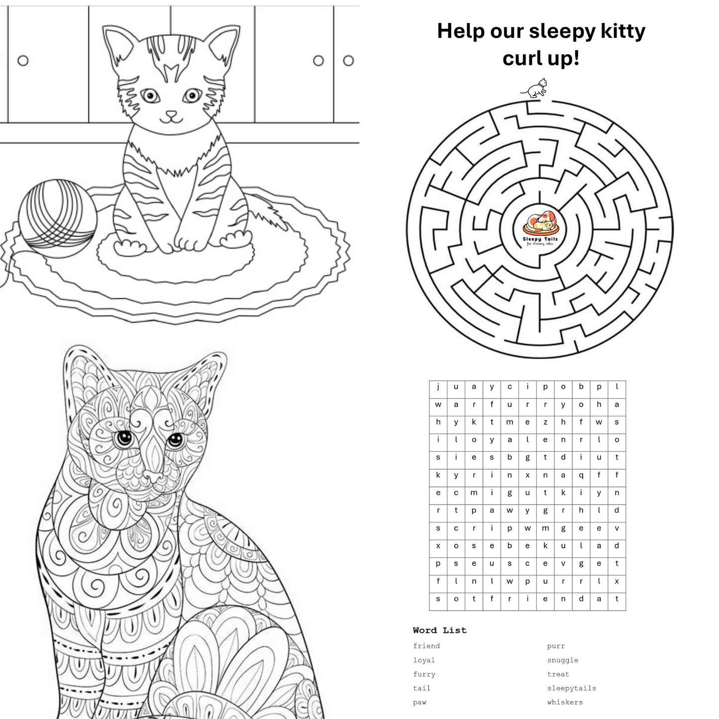 Sleepy Tails - Breathing - Grey Cat