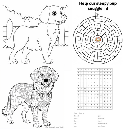 Sleepy Tails - Mother and Baby - Golden Retriever