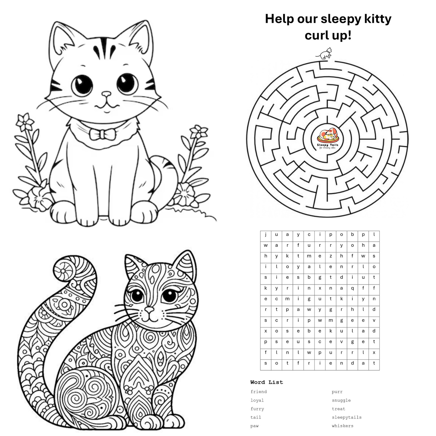 Sleepy Tails - Tiger Cat - Sleeping