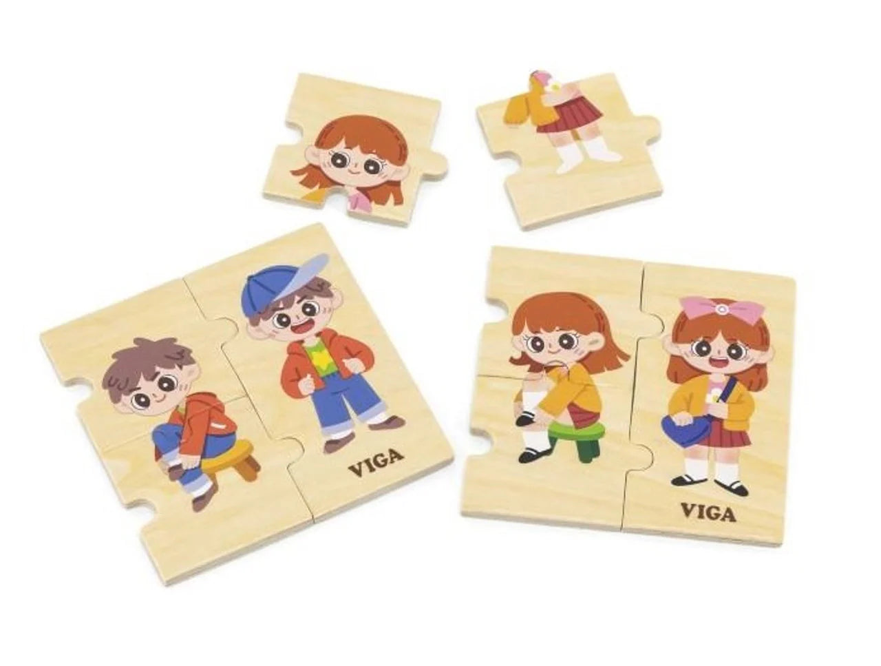 Viga - Wooden Getting Dressed Sequence Puzzle - Timbertime Toys