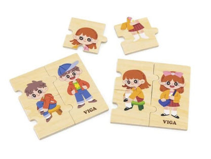 Viga - Wooden Getting Dressed Sequence Puzzle - Timbertime Toys