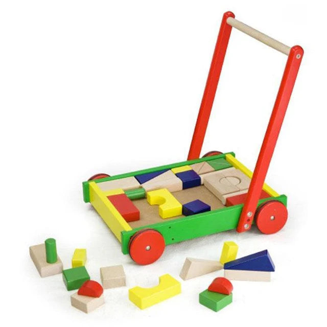 Viga - Wooden Baby Walker with Blocks - Timbertime Toys