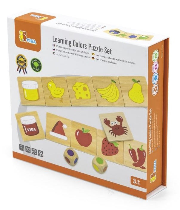 Viga - Wooden Learning Colours Puzzle Set - Timbertime Toys