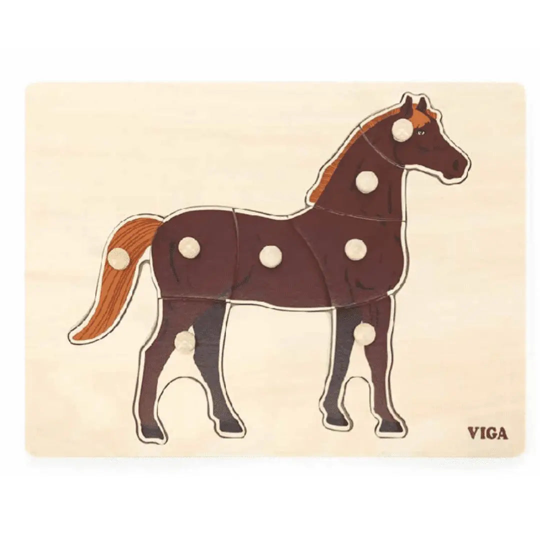 Viga - Wooden Montessori peg puzzle - Horse - Timbertime Toys