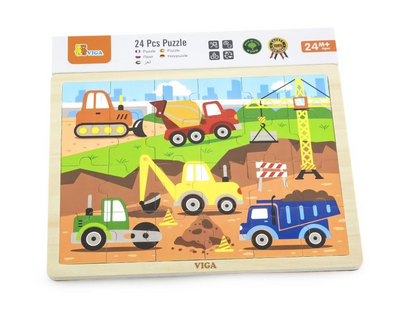 Viga - Wooden 24 piece Construction Puzzle