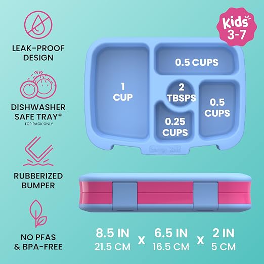 Bentgo Kids Durable & Leak-Proof Children's Lunch Box  - Butterlies & Rainbows