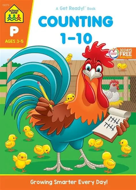 School Zone Educational Get Ready Book - Counting 1-10 Ages 3-5 - Timbertime Toys
