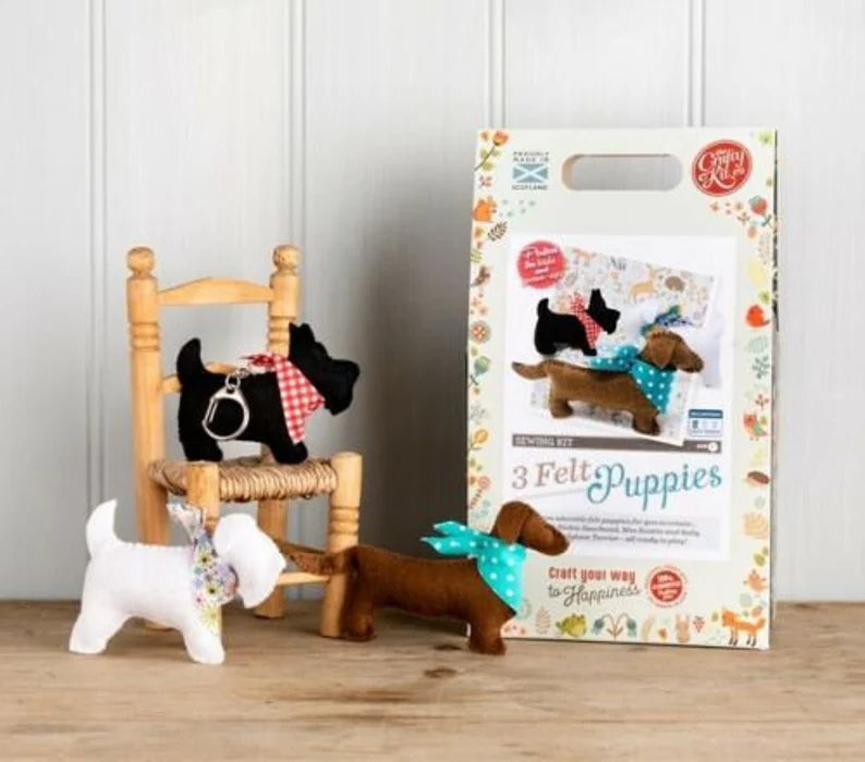 The Crafty Kit Company  3 Felt Puppies Sewing Kit