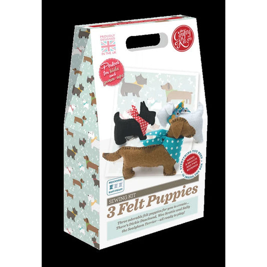 The Crafty Kit Company  3 Felt Puppies Sewing Kit