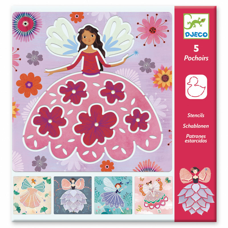 Djeco Art - Five Fairy Themed Stencils - Timbertime Toys