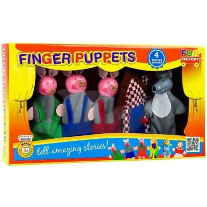 Fun Factory - Three Little Pigs Finger Puppets - Timbertime Toys