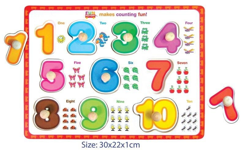 Fun Factory - Peg Puzzle - Numbers - Timbertime Toys