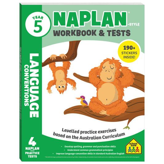 Naplan Style Year 5 Workbook and Tests - Language Conventions - Timbertime Toys