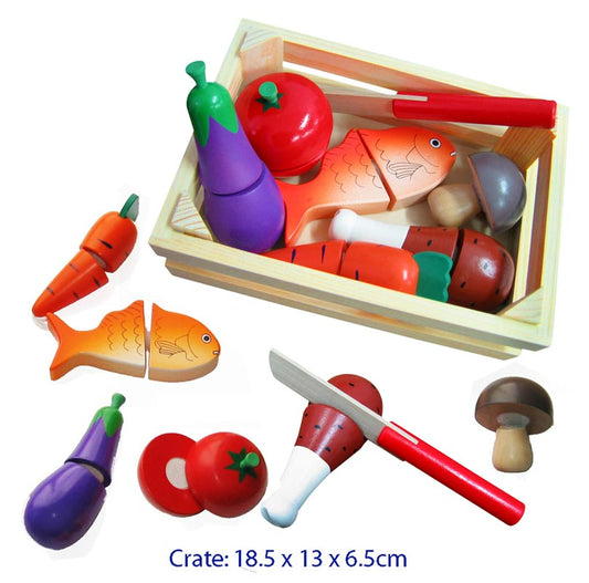 Fun Factory - Wooden cutting food - Chicken and Veg - Timbertime Toys