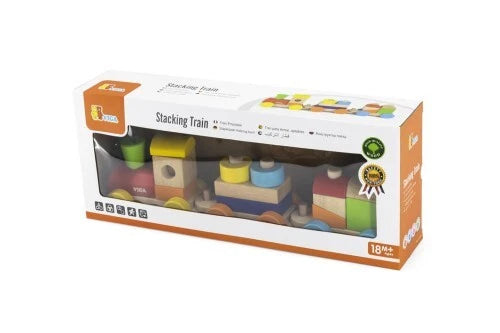 Viga - Wooden stacking train pull along - Timbertime Toys