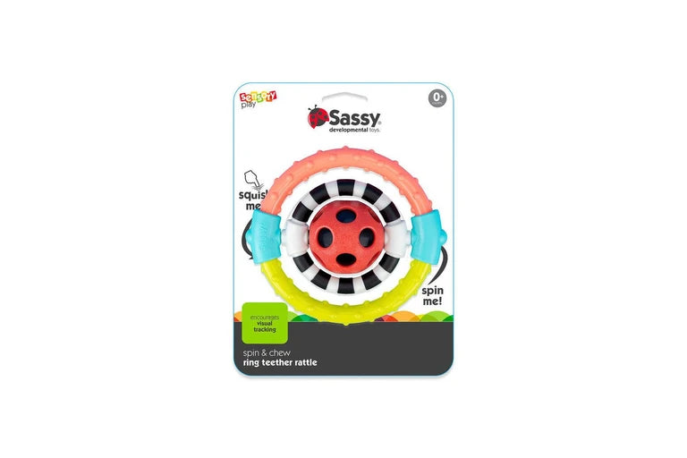 Sassy Spin & Chew Babies Ring Rattle Teether
