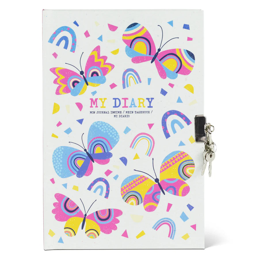 Tiger Tribe Children's Lockable Diary Butterfly Design