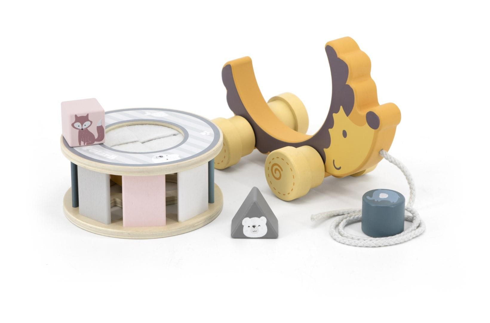 PolarB - Hedgehog With Sorting Wheel pull along - Timbertime Toys